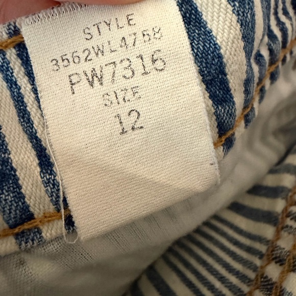 Vintage 80s/90s Omaha Jean Company Blue and White Vertical Striped Jean Shorts - Picture 7 of 7